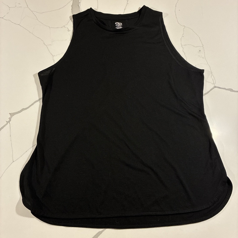Athletic Works Women's Xl Black Racerback Workout Tank Top Activewear Sheer